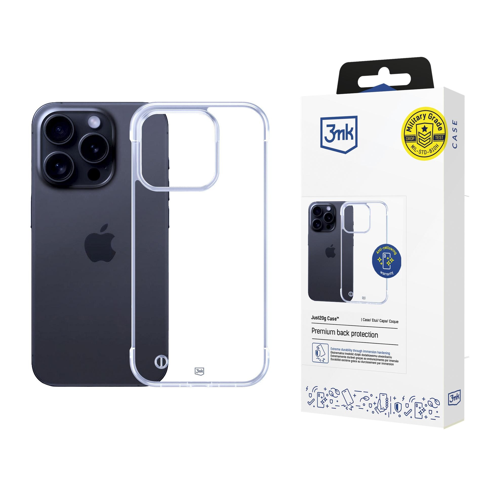 3mk Just20g genomskinligt skal för Apple iPhone 15 Pro – transparent