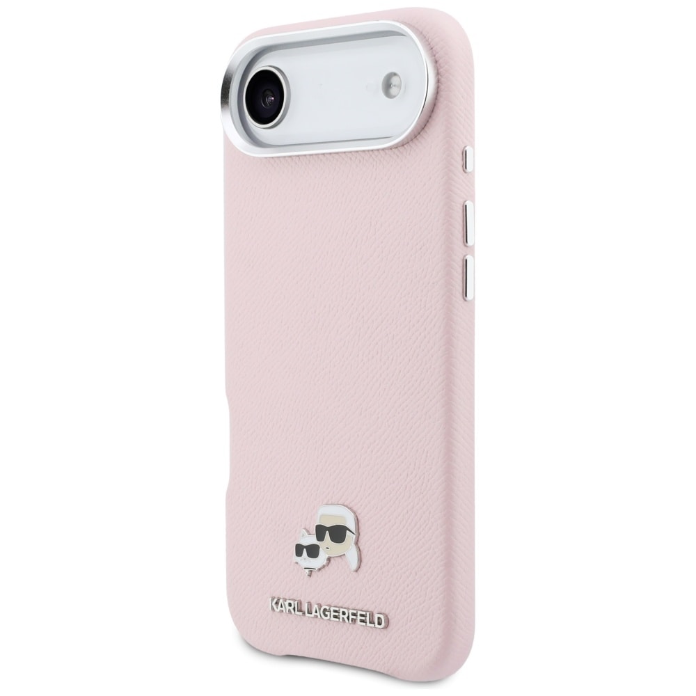 Karl Lagerfeld Karl & Choupette-nåle Saffiano MagSafe iPhone Air-etui – lyserød