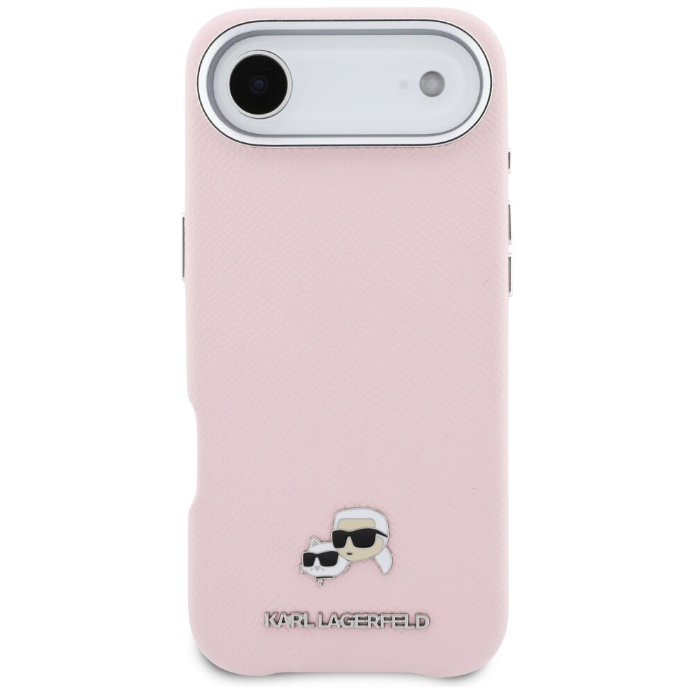 Karl Lagerfeld Karl & Choupette-nåle Saffiano MagSafe iPhone Air-etui – lyserød