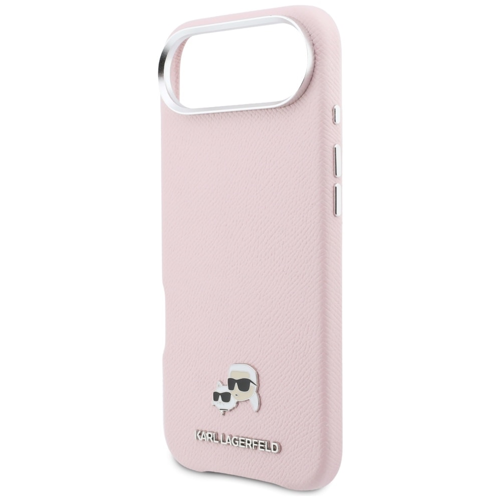 Karl Lagerfeld Karl & Choupette-nåle Saffiano MagSafe iPhone Air-etui – lyserød