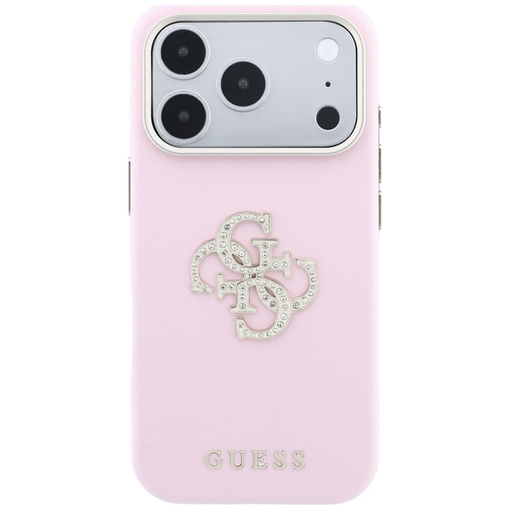 Guess Smooth & Big Strass Logo-etui til iPhone 18 Pro / 17 Pro – lyserød