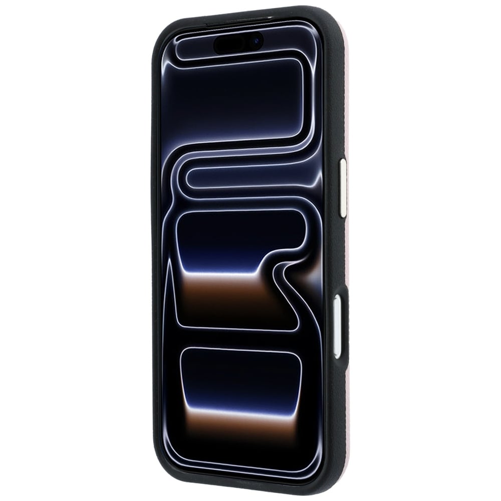 Guess-etui med struktur og stort logo i harpiks til iPhone 18 Pro / 17 Pro – lyserød