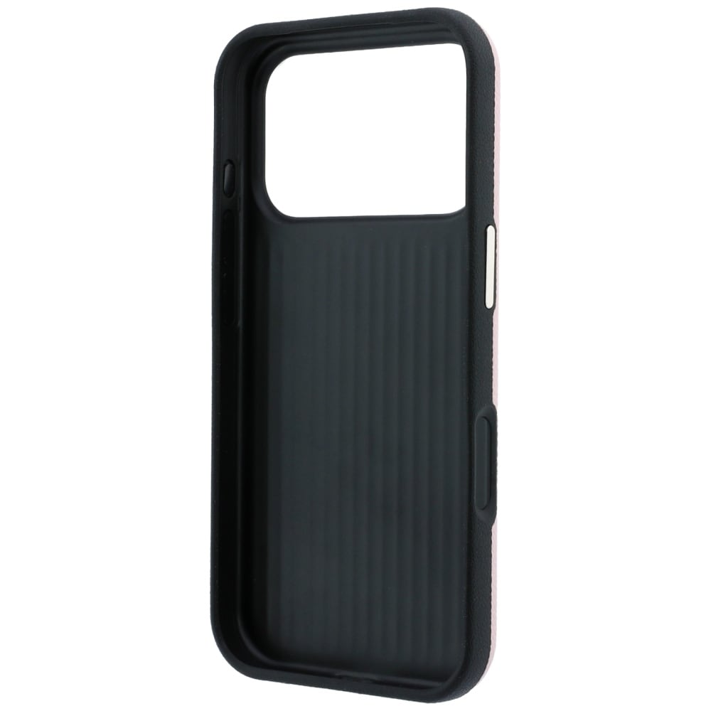 Guess-etui med struktur og stort logo i harpiks til iPhone 18 Pro / 17 Pro – lyserød
