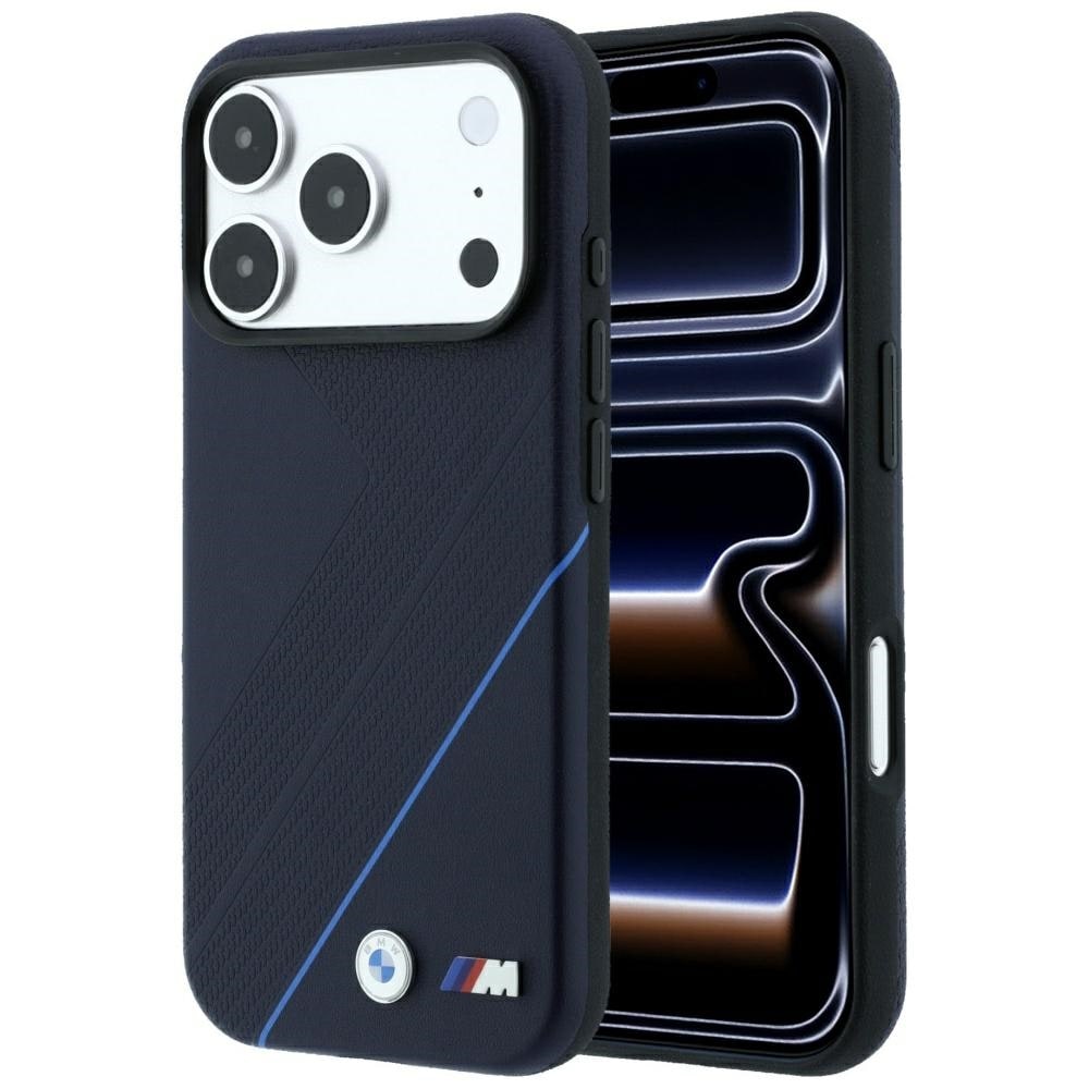BMW M Tire Track Blue Line MagSafe-fodral för iPhone 17 Pro Max / 18 Pro Max – marinblått