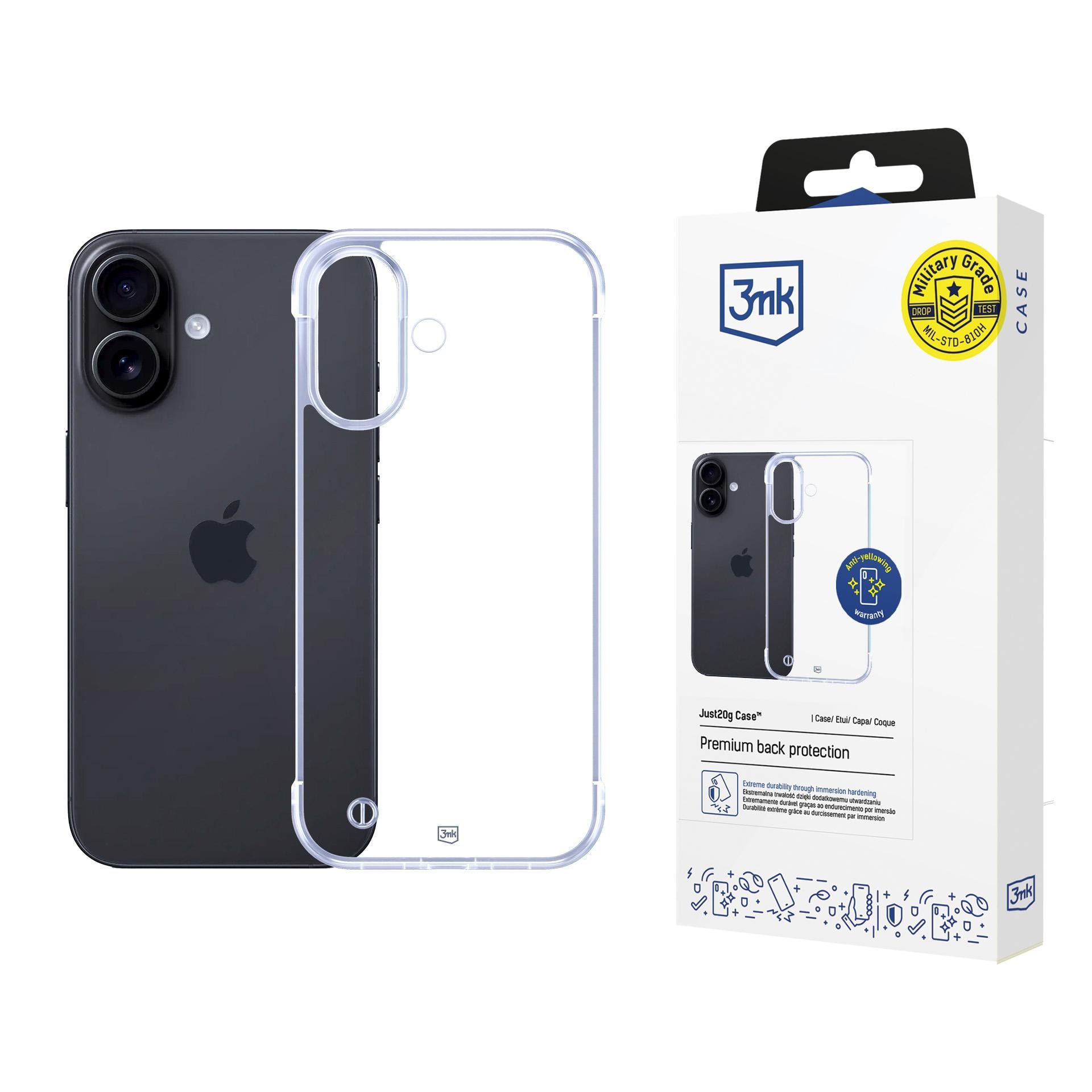 3mk Just20g genomskinligt skal för Apple iPhone 16 – transparent