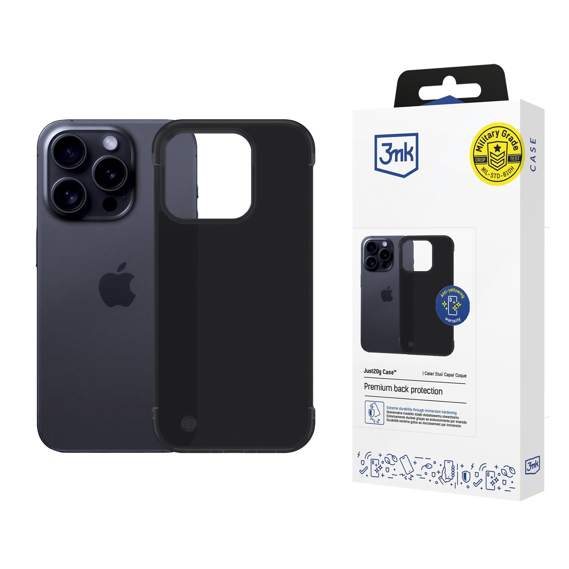 3mk Just20g matt skal till Apple iPhone 13 Pro – matt svart