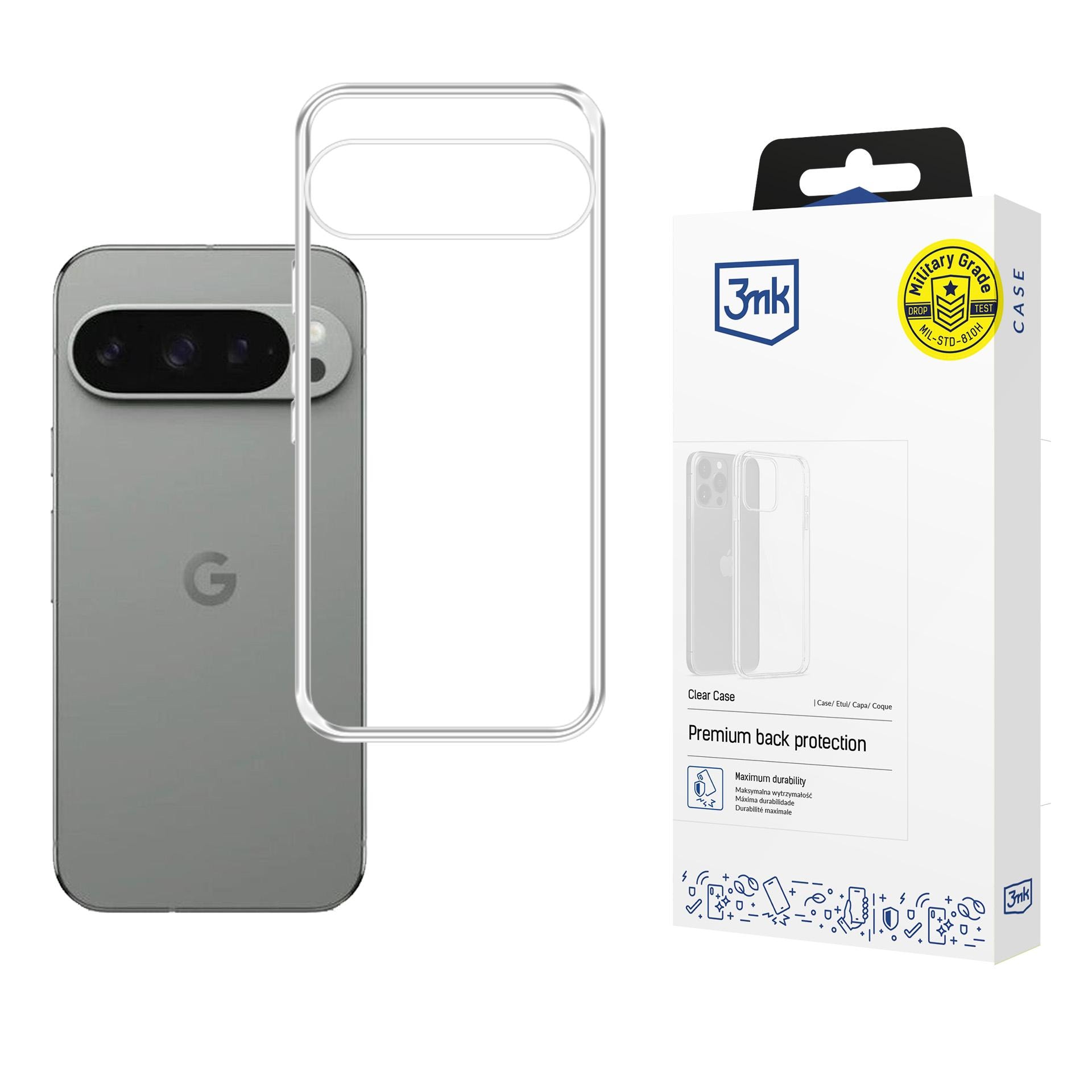 3mk genomskinligt skal för Google Pixel 10 / Google Pixel 10 Pro – transparent