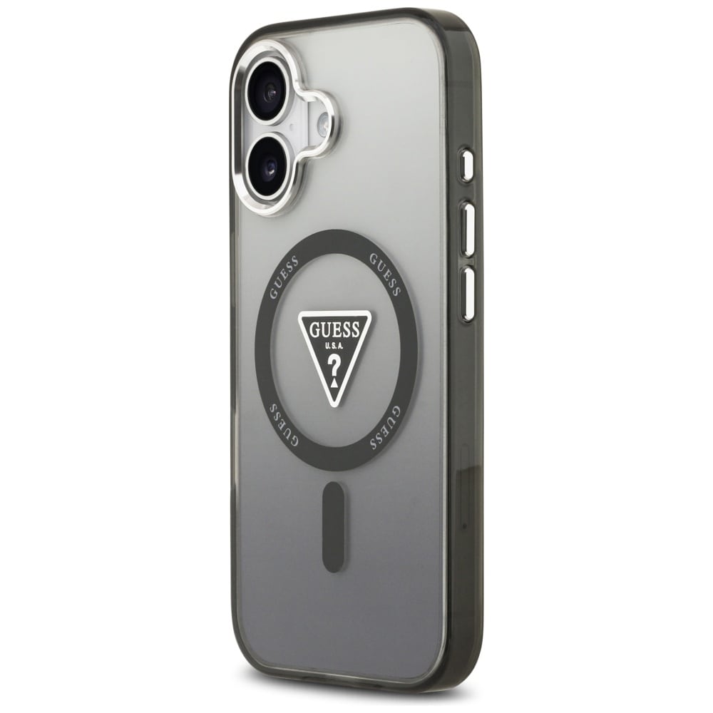 Guess IML-etui med gradient-trekantlogo og MagSafe til iPhone 17 – sort