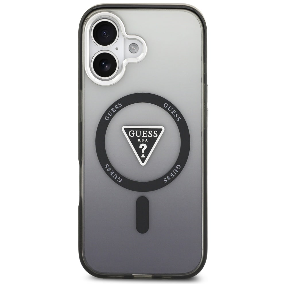 Guess IML-etui med gradient-trekantlogo og MagSafe til iPhone 17 – sort