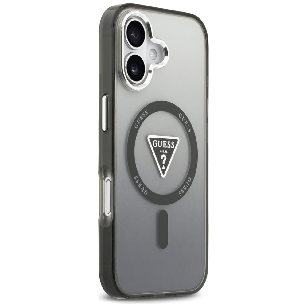 Guess IML-etui med gradient-trekantlogo og MagSafe til iPhone 17 – sort