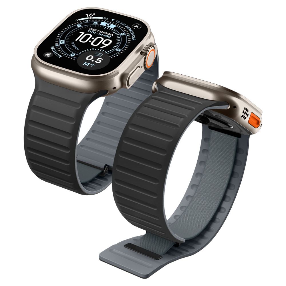 Spigen Athlex Air M-armband för Apple Watch 44 / 45 / 46 / 49 mm – svart och grått