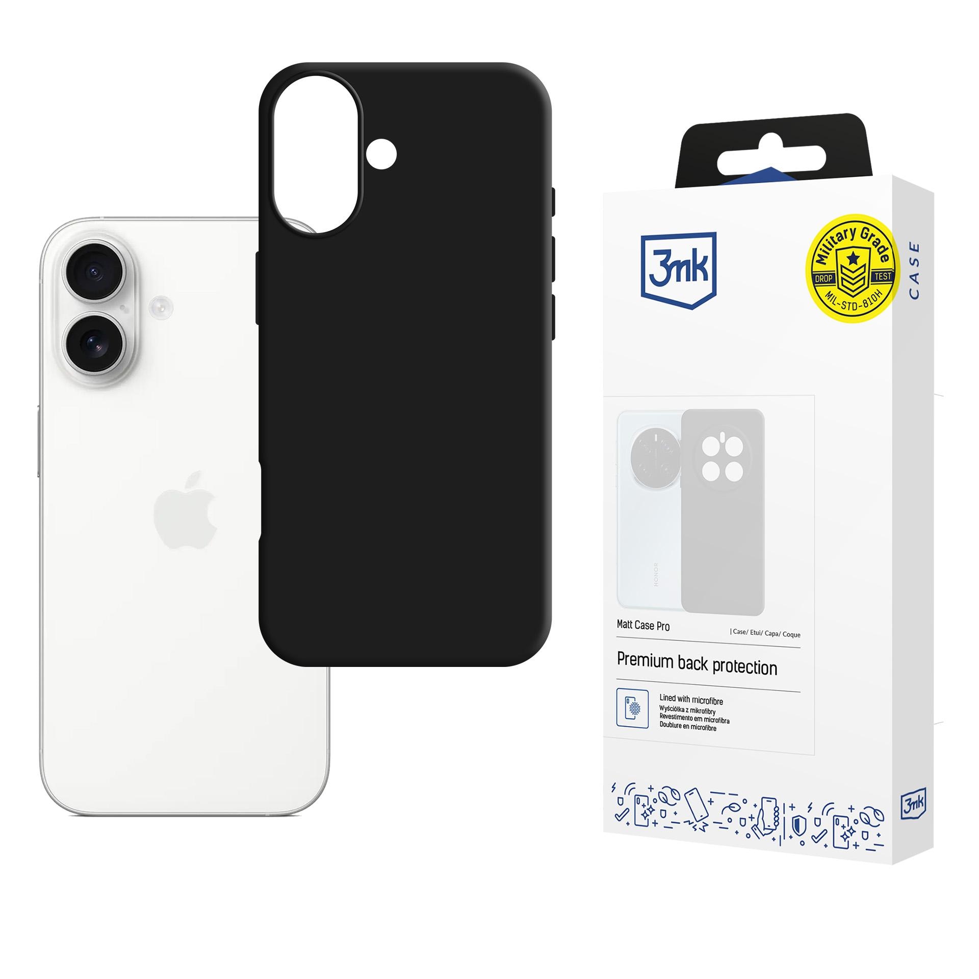 3mk Matt Case Pro för Apple iPhone 17 – matt svart