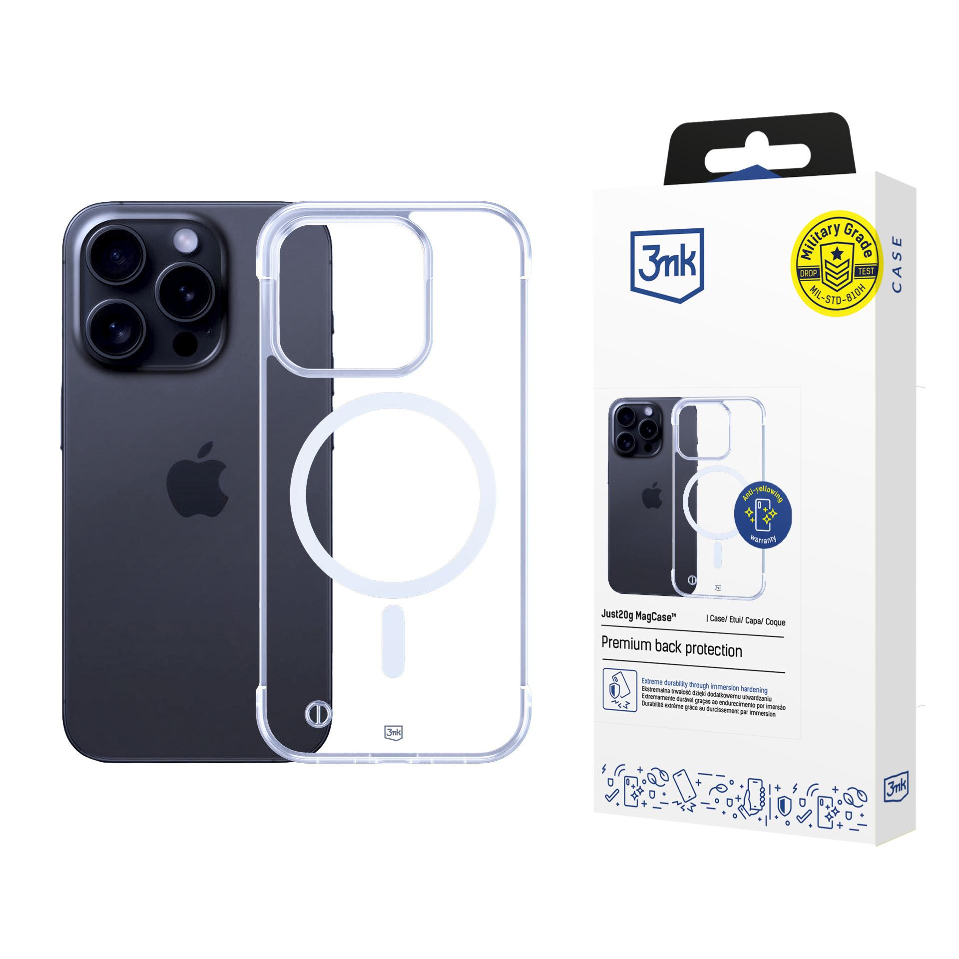 3mk Just20g MagCase för iPhone 15 Pro – genomskinligt