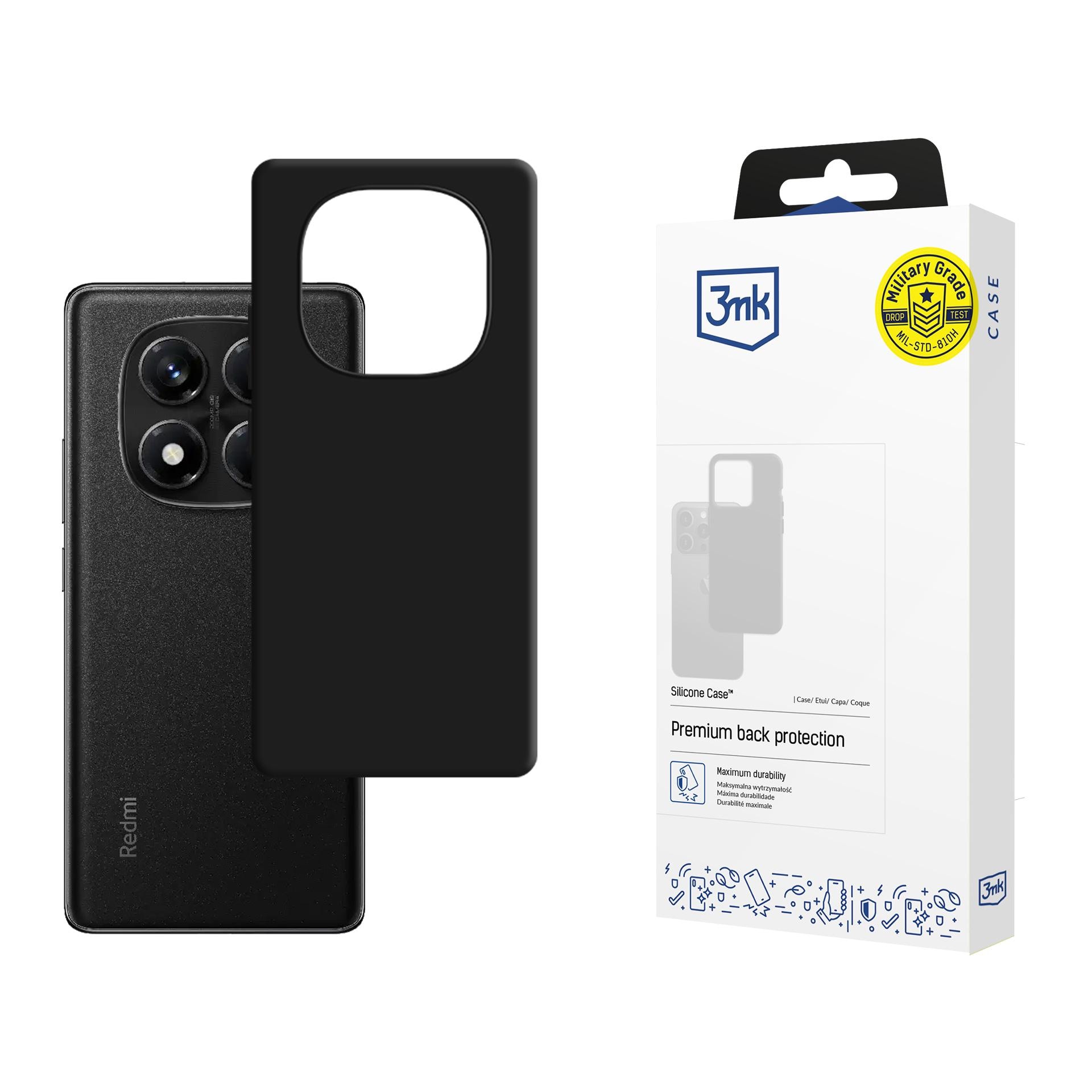 3mk silikonfodral till Xiaomi Redmi Note 14 Pro 5G – svart