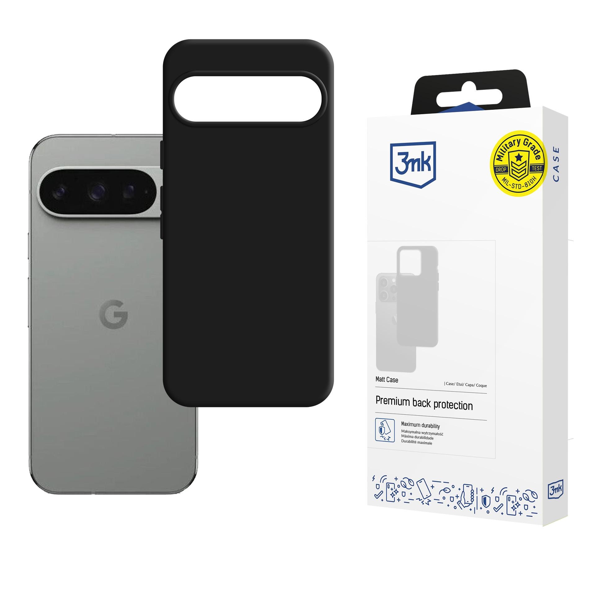 3mk matt skal till Google Pixel 10 / Google Pixel 10 Pro – matt svart