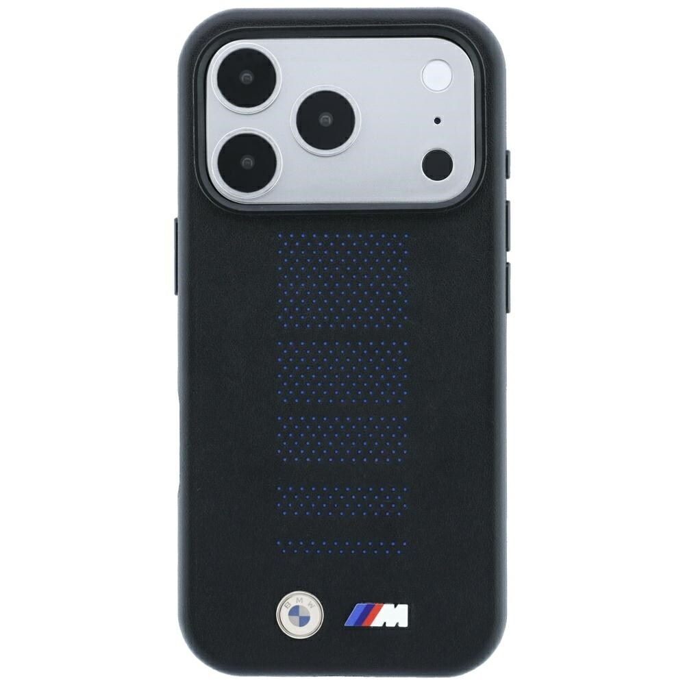 BMW M Blue Perfo Metal-logo MagSafe-etui til iPhone 18 Pro Max / 17 Pro Max – Sort