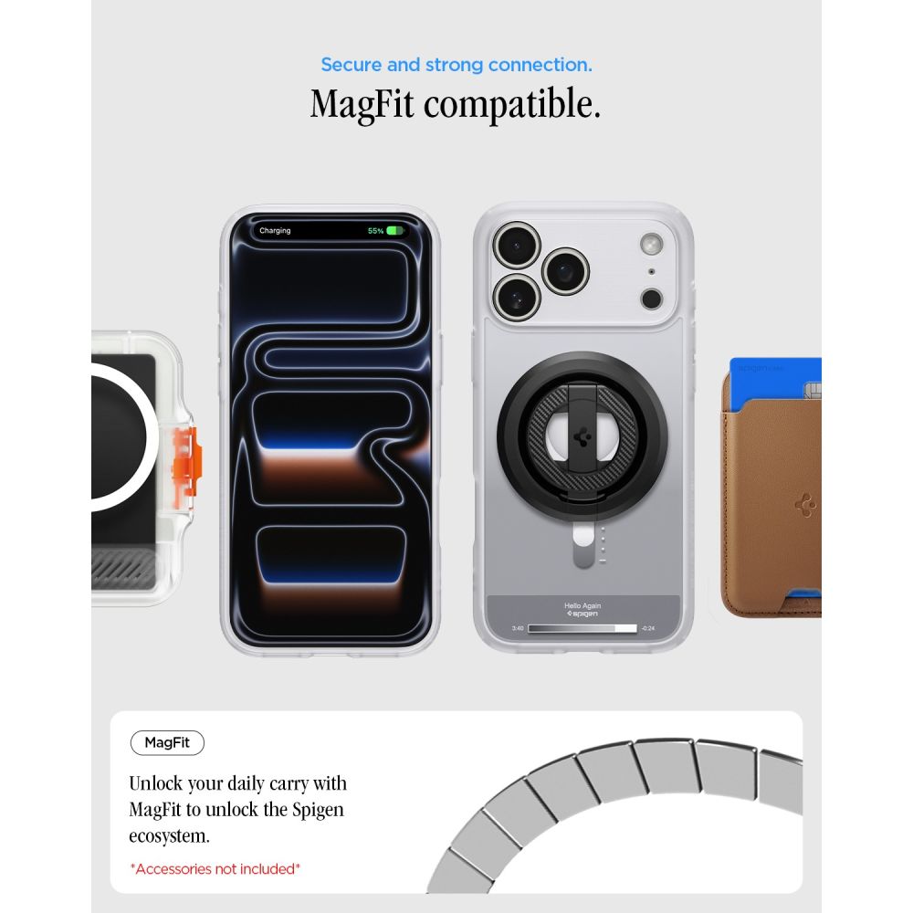 Spigen Ultra Hybrid MagSafe-etui til iPhone 18 Pro / 17 Pro – sølv
