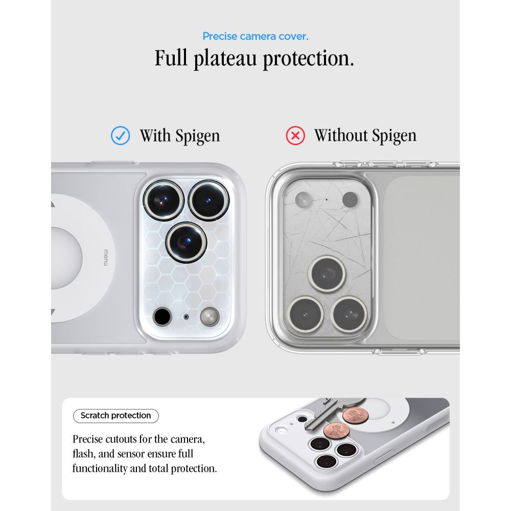 Spigen Ultra Hybrid MagSafe-etui til iPhone 18 Pro / 17 Pro – sølv