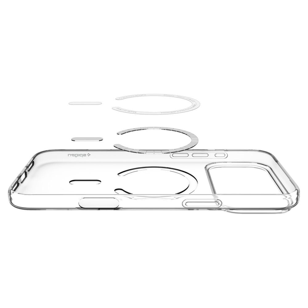 Spigen Liquid Crystal MagSafe-etui til iPhone 18 Pro / 17 Pro – gennemsigtigt og hvidt