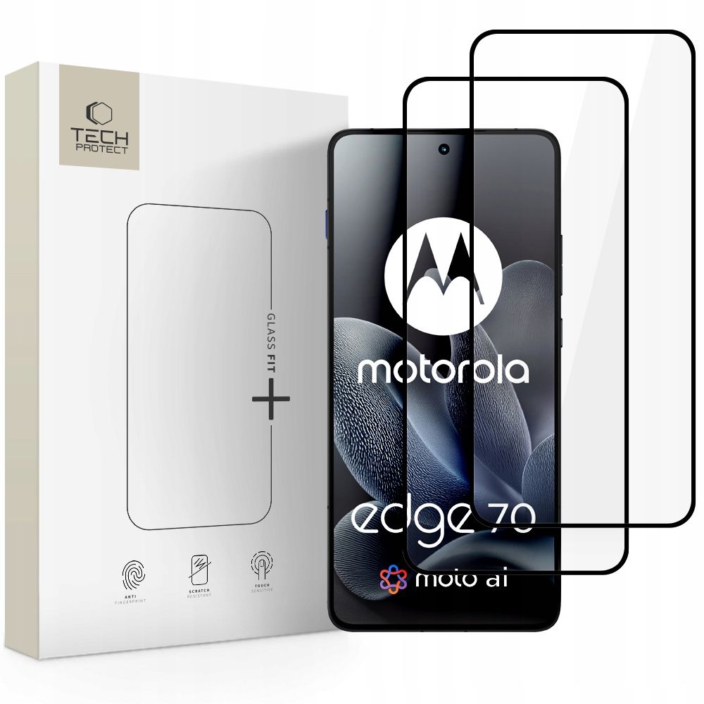 Tech-Protect Glass Fit+ 2-pack härdat glas till Motorola Edge 70 5G – Svart
