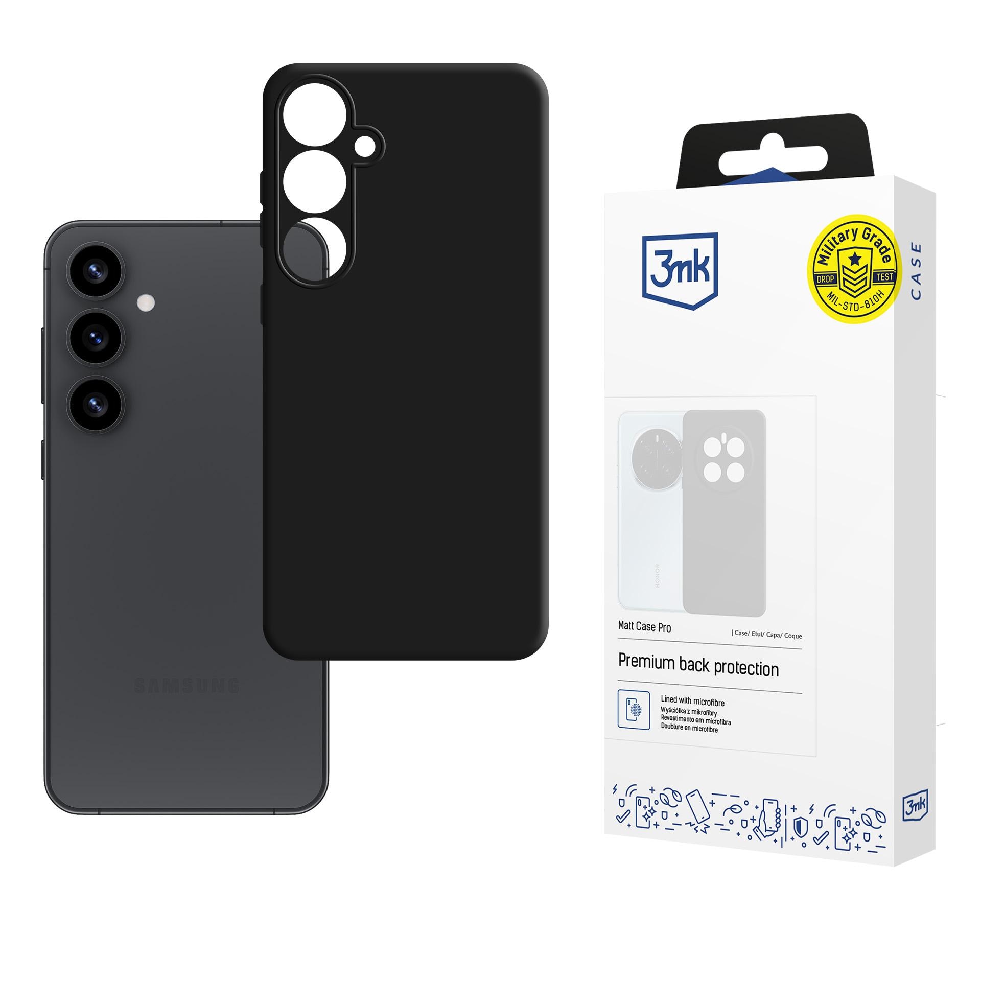 3mk Matt Case Pro för Samsung Galaxy S25+ – matt svart