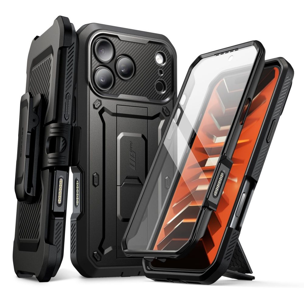 Supcase Unicorn Beetle Pro-fodral för iPhone 18 Pro / 17 Pro – Svart
