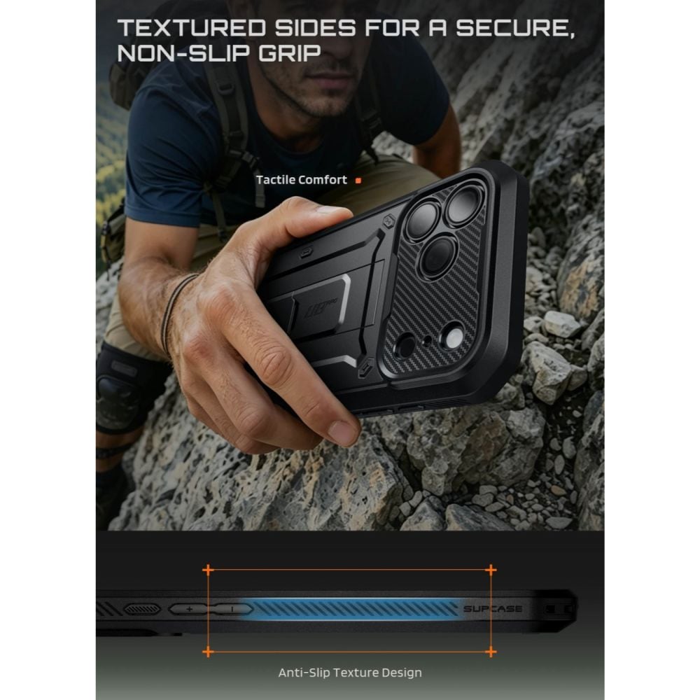 Supcase Unicorn Beetle Pro-etui til iPhone 18 Pro / 17 Pro – Sort