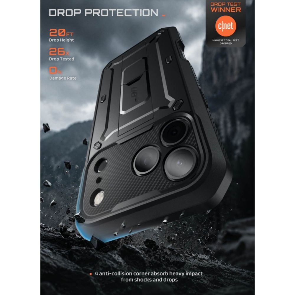 Supcase Unicorn Beetle Pro-etui til iPhone 18 Pro / 17 Pro – Sort
