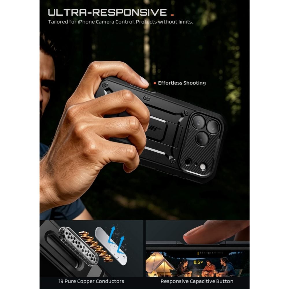 Supcase Unicorn Beetle Pro-etui til iPhone 18 Pro / 17 Pro – Sort