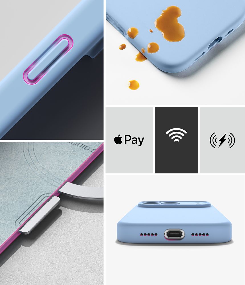 Ringke MagSafe-etui i silikone til iPhone 18 Pro – lyseblåt