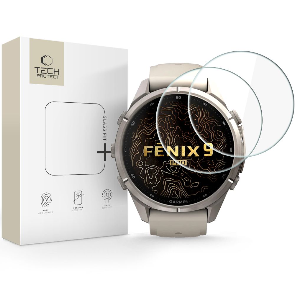 Tech-Protect Glass Fit+ 2-pack härdat glas till Garmin Fenix 9 Pro 43 mm