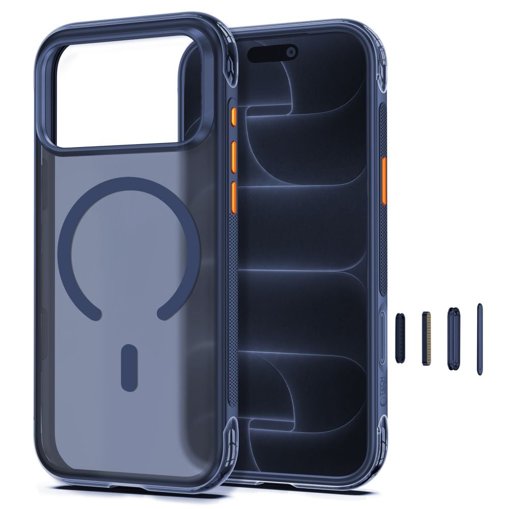 Tech-Protect MagAir MagSafe CC-etui til iPhone 18 Pro Max / 17 Pro Max – mat mørkeblå