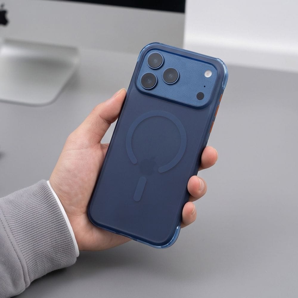Tech-Protect MagAir MagSafe CC-etui til iPhone 18 Pro Max / 17 Pro Max – mat mørkeblå