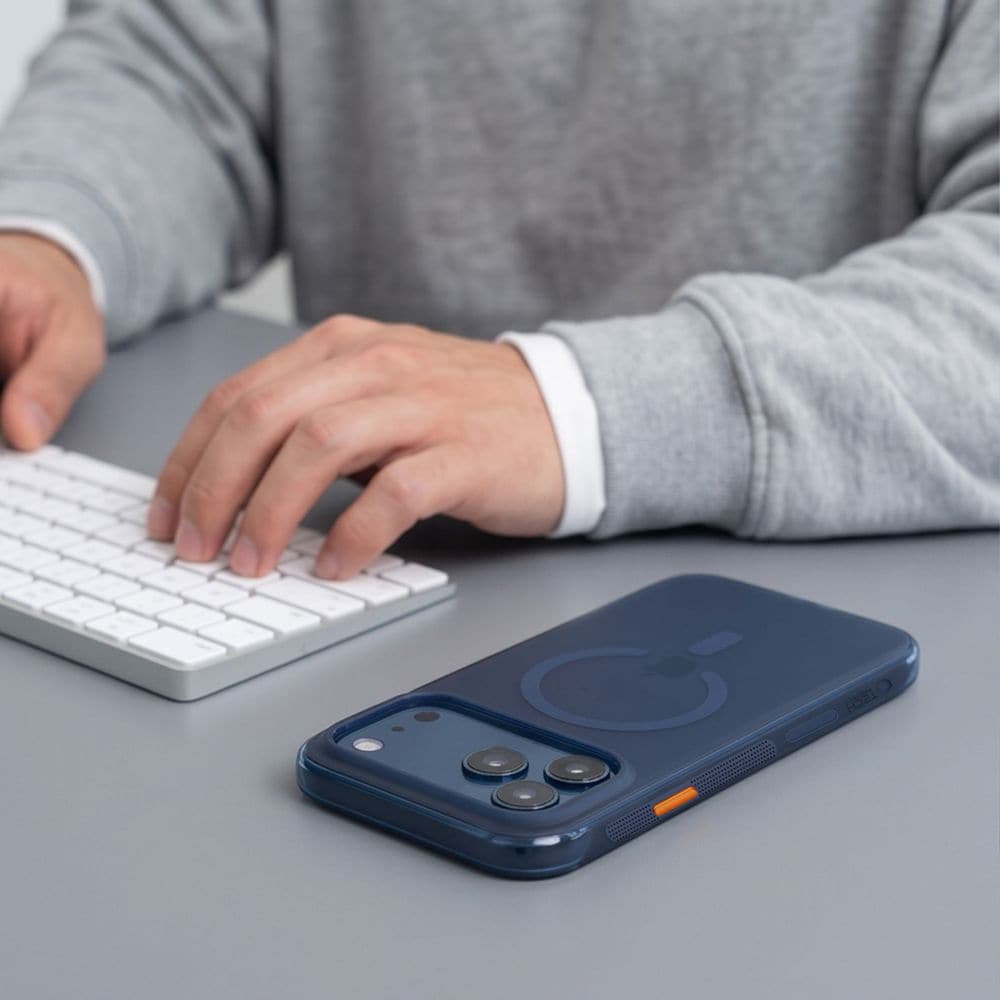 Tech-Protect MagAir MagSafe CC-etui til iPhone 18 Pro Max / 17 Pro Max – mat mørkeblå