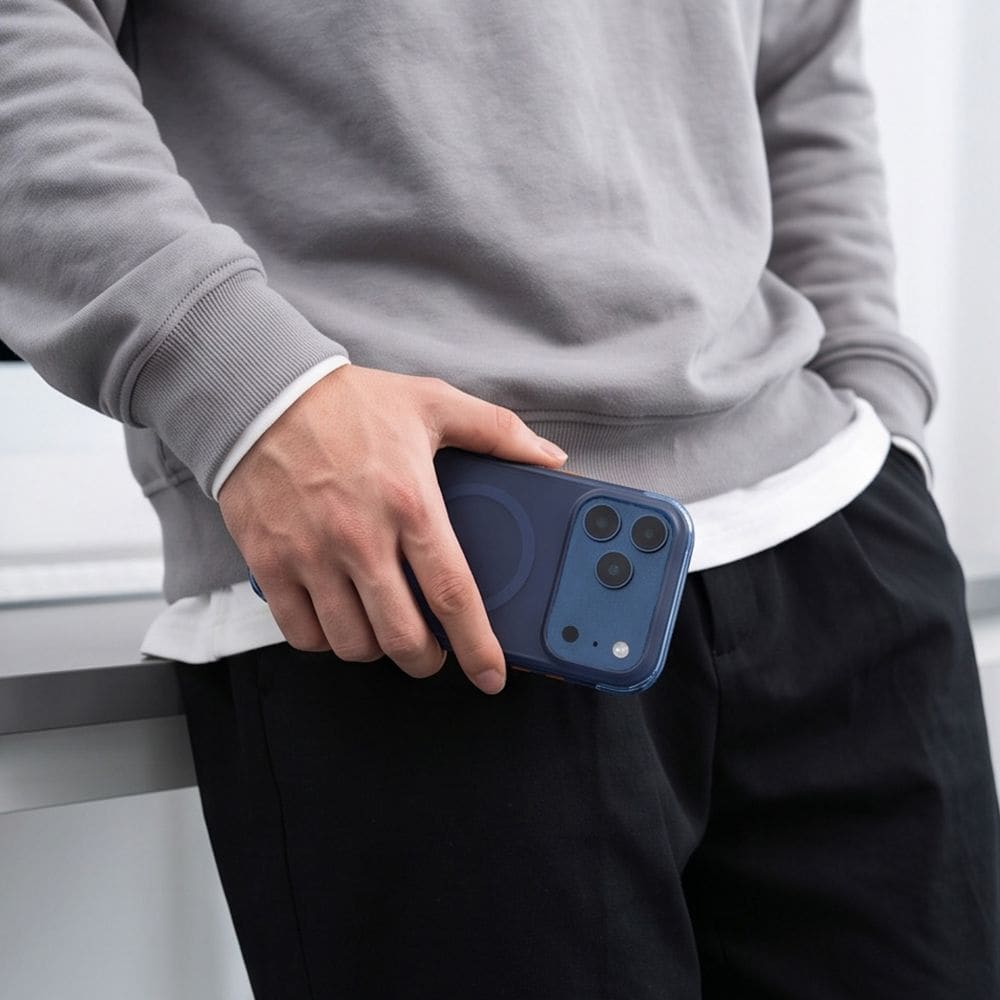 Tech-Protect MagAir MagSafe CC-etui til iPhone 18 Pro Max / 17 Pro Max – mat mørkeblå