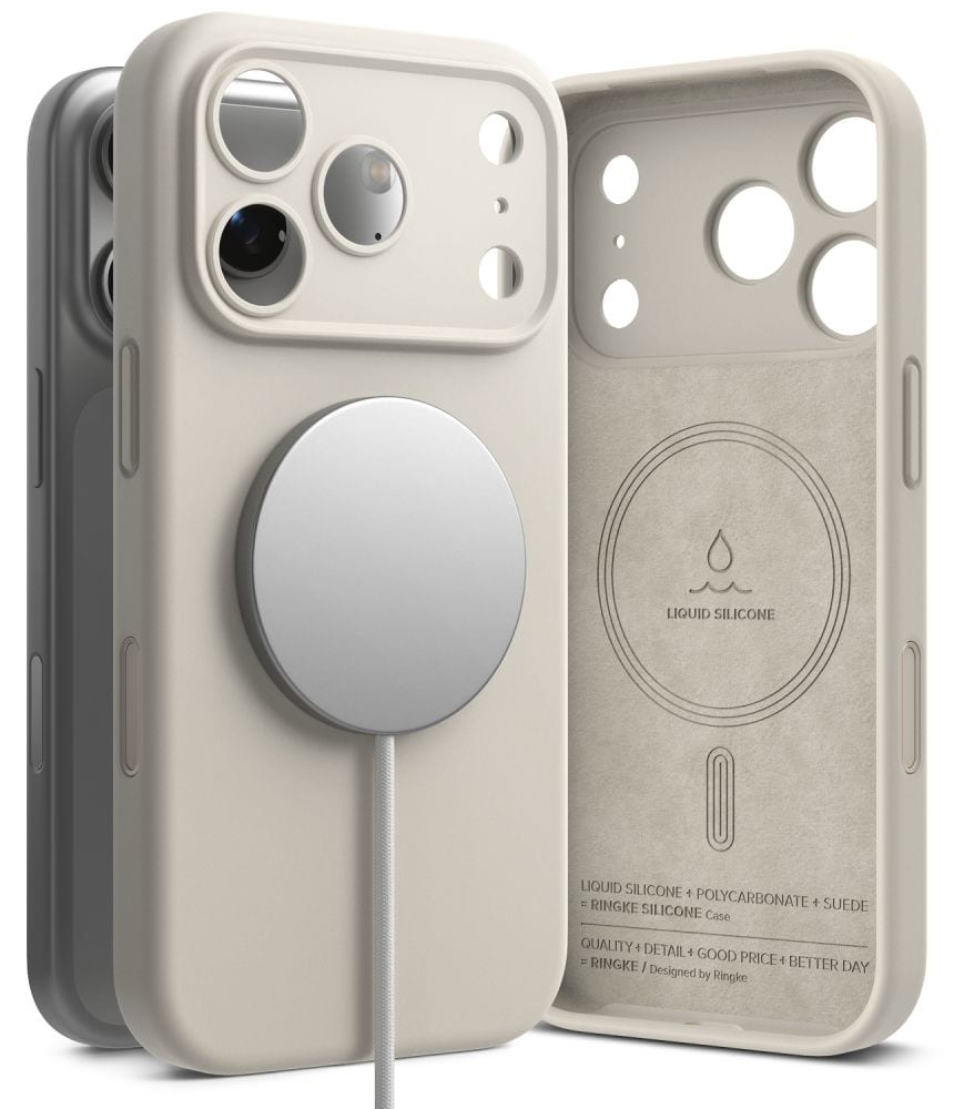 Ringke MagSafe-fodral i silikon för iPhone 18 Pro – beige