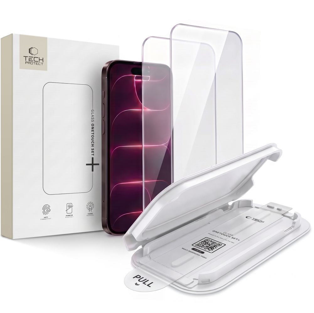 Tech-Protect OneTouch Set+ 2-pack härdat glas för iPhone 18 Pro / 17 Pro