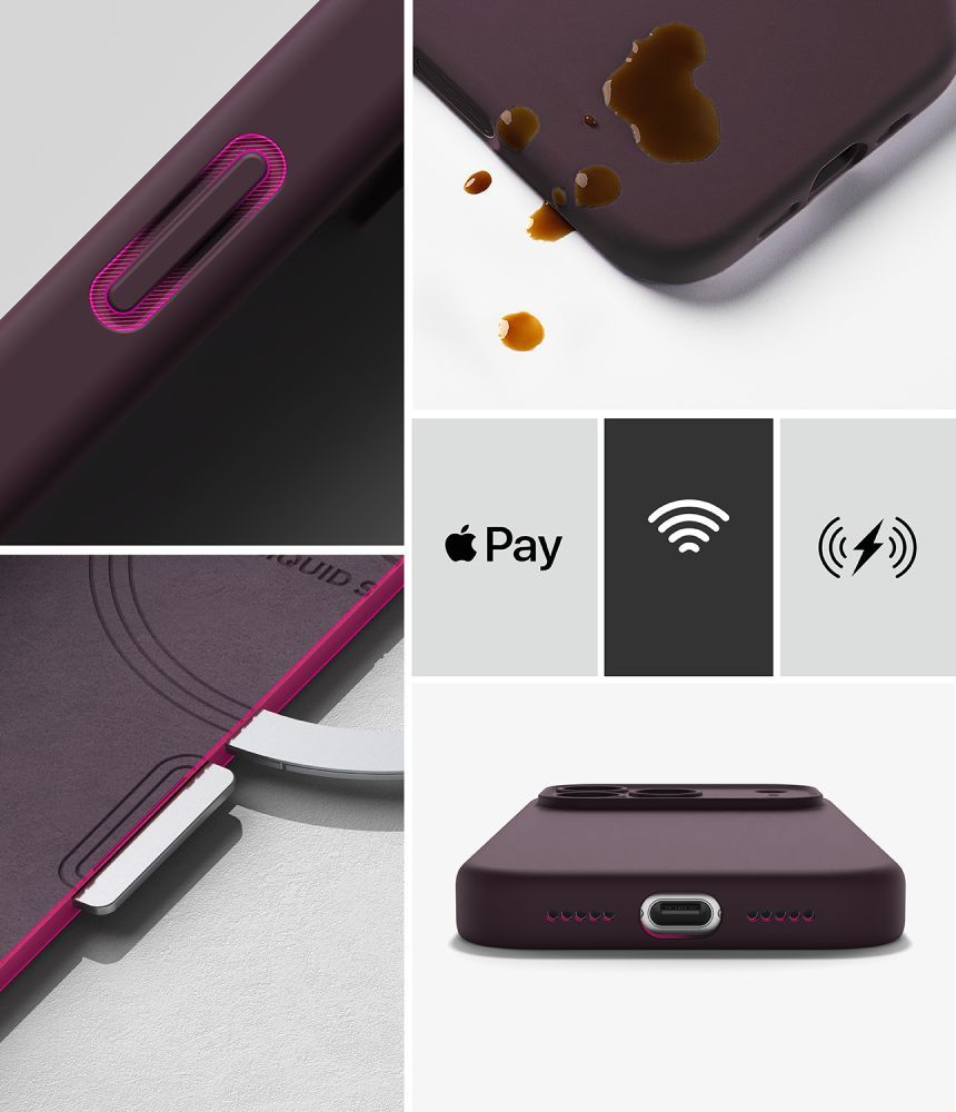 Ringke MagSafe-etui i silikone til iPhone 18 Pro Max – mørk Cherry