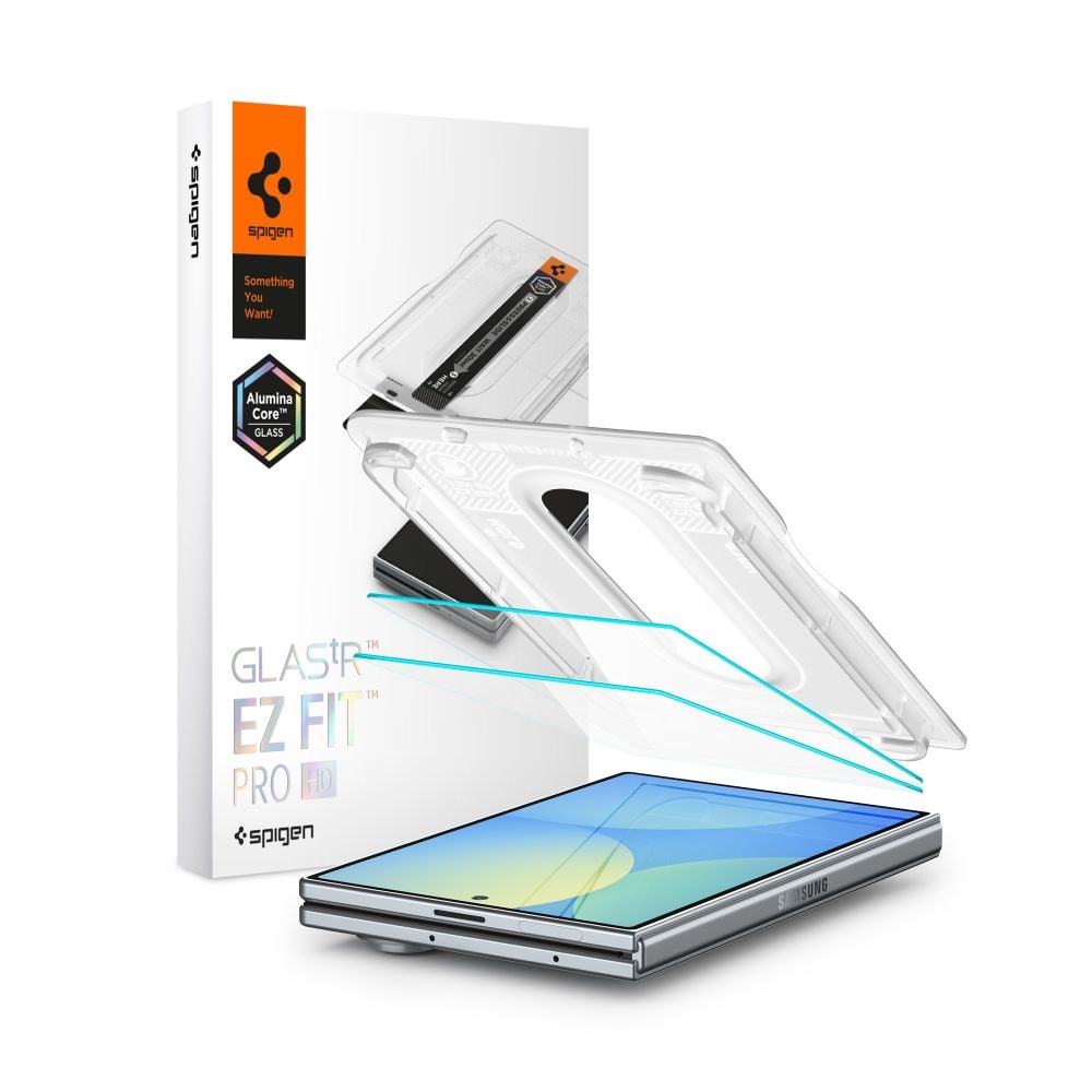 Spigen Glas.tR EZ Fit Pro HD, 2-pack härdat glas till Samsung Galaxy Z Fold 8