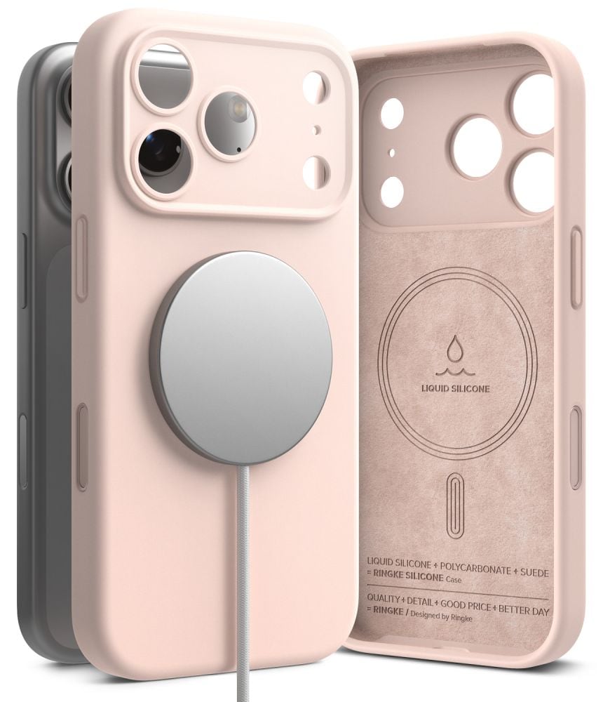 Ringke MagSafe-fodral i silikon för iPhone 18 Pro – rosa