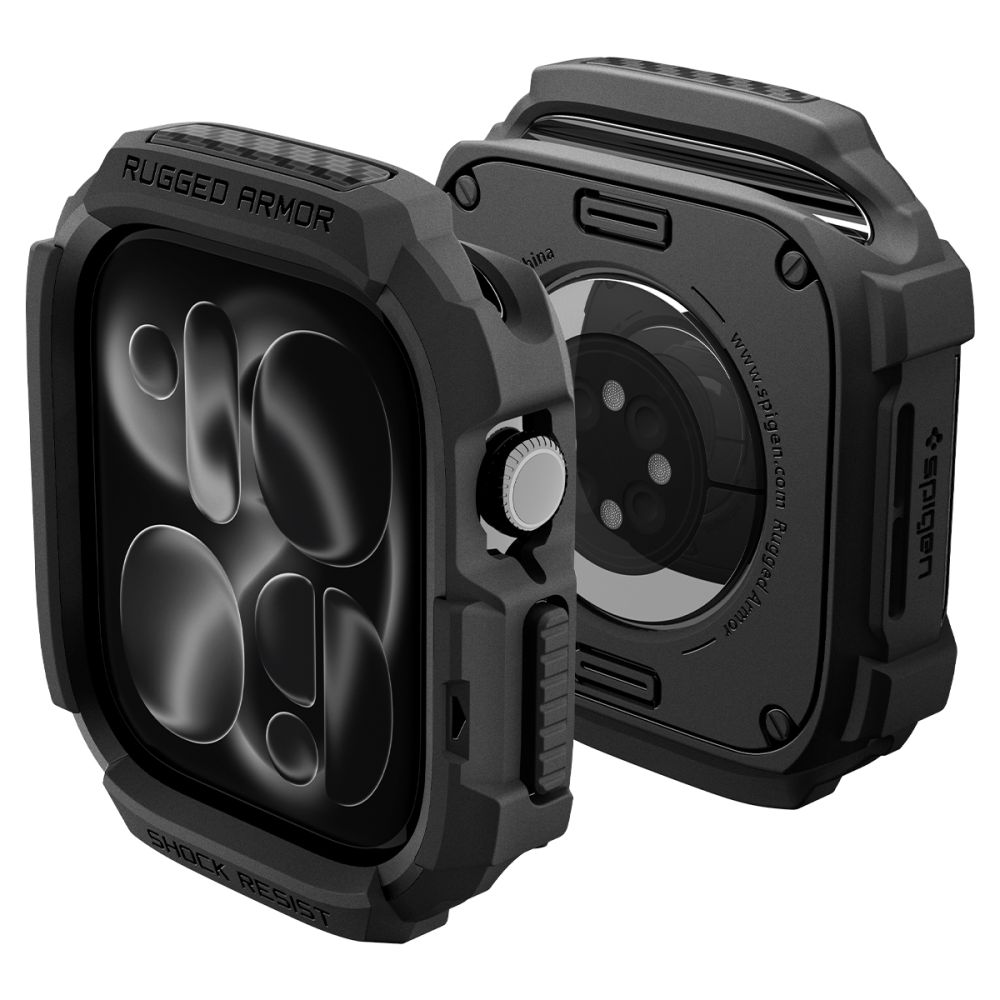 Spigen Rugged Armor-fodral för Apple Watch 42 mm – matt svart