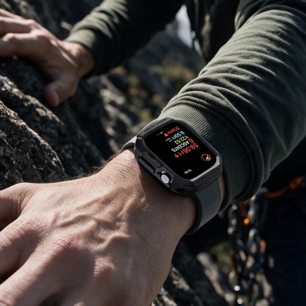 Spigen Rugged Armor-etui til Apple Watch 42 mm – mat sort