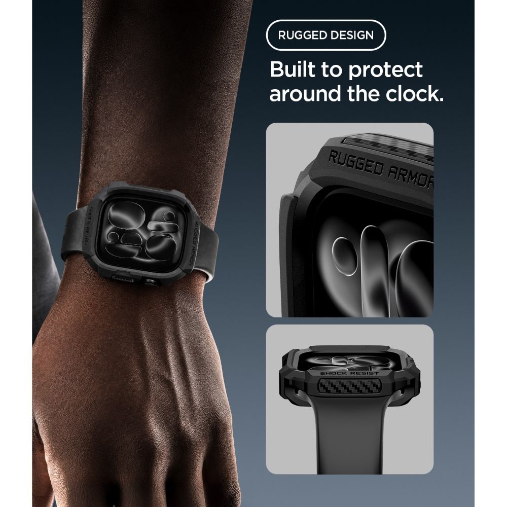 Spigen Rugged Armor-etui til Apple Watch 42 mm – mat sort