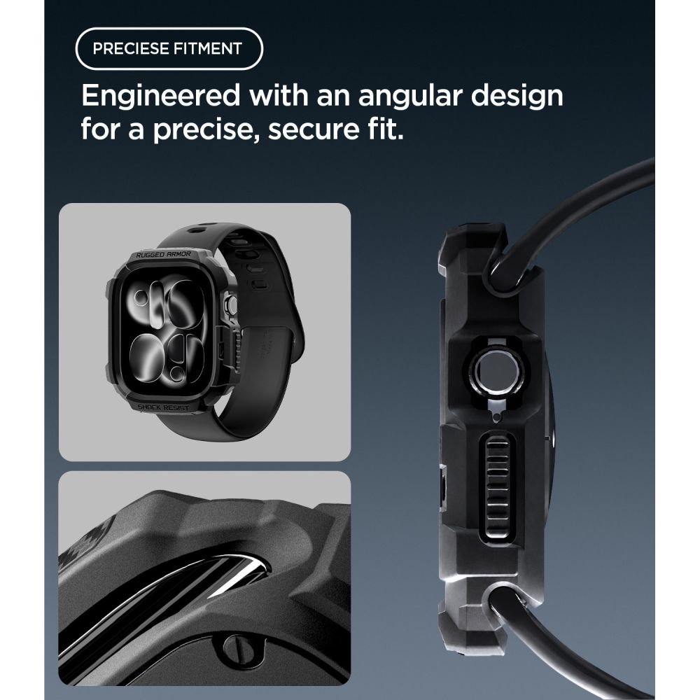 Spigen Rugged Armor-etui til Apple Watch 42 mm – mat sort