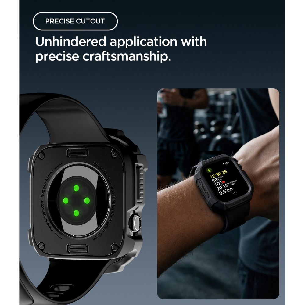 Spigen Rugged Armor-etui til Apple Watch 42 mm – mat sort