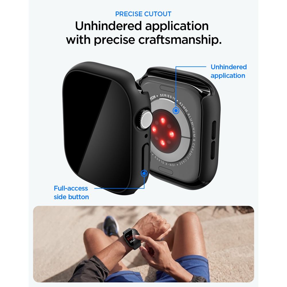Spigen Thin Fit 360-etui Spigen Thin Fit 360-etui til Apple Watch 42 mm – Sort