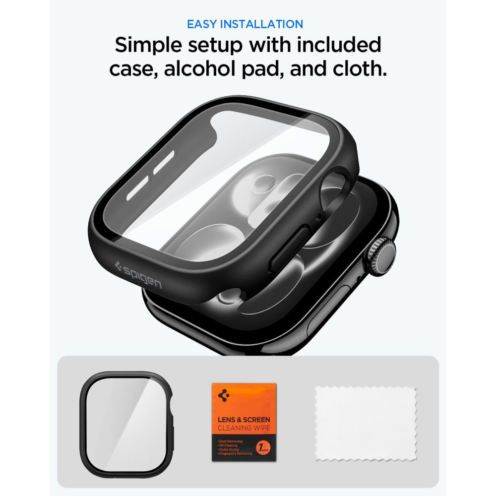 Spigen Thin Fit 360-etui Spigen Thin Fit 360-etui til Apple Watch 42 mm – Sort
