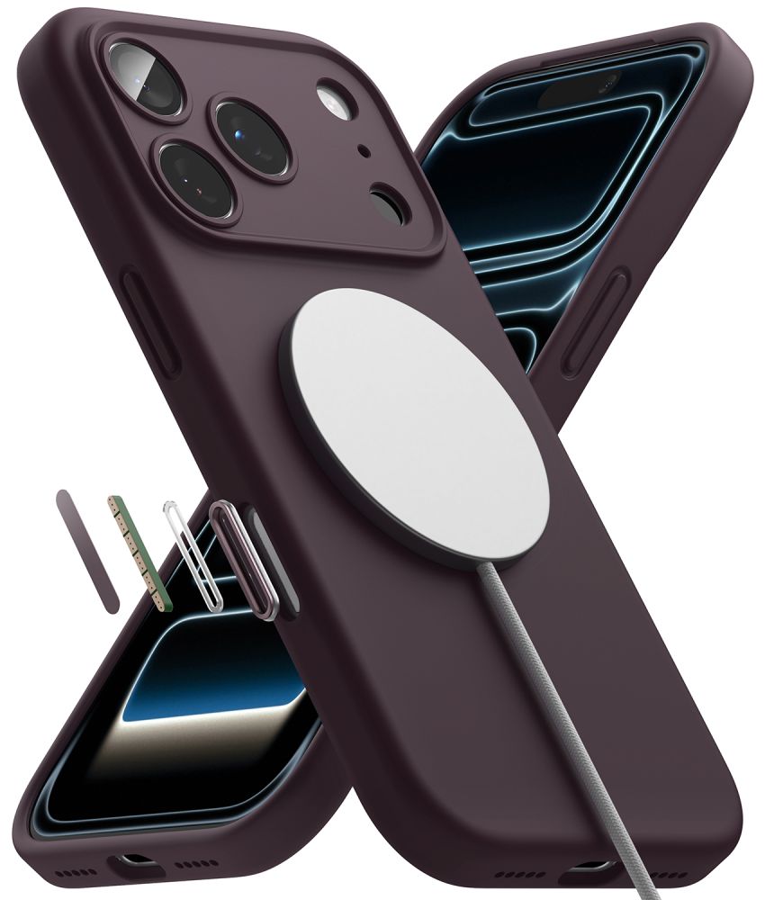 Ringke MagSafe-etui i silikone til iPhone 18 Pro – mørk Cherry