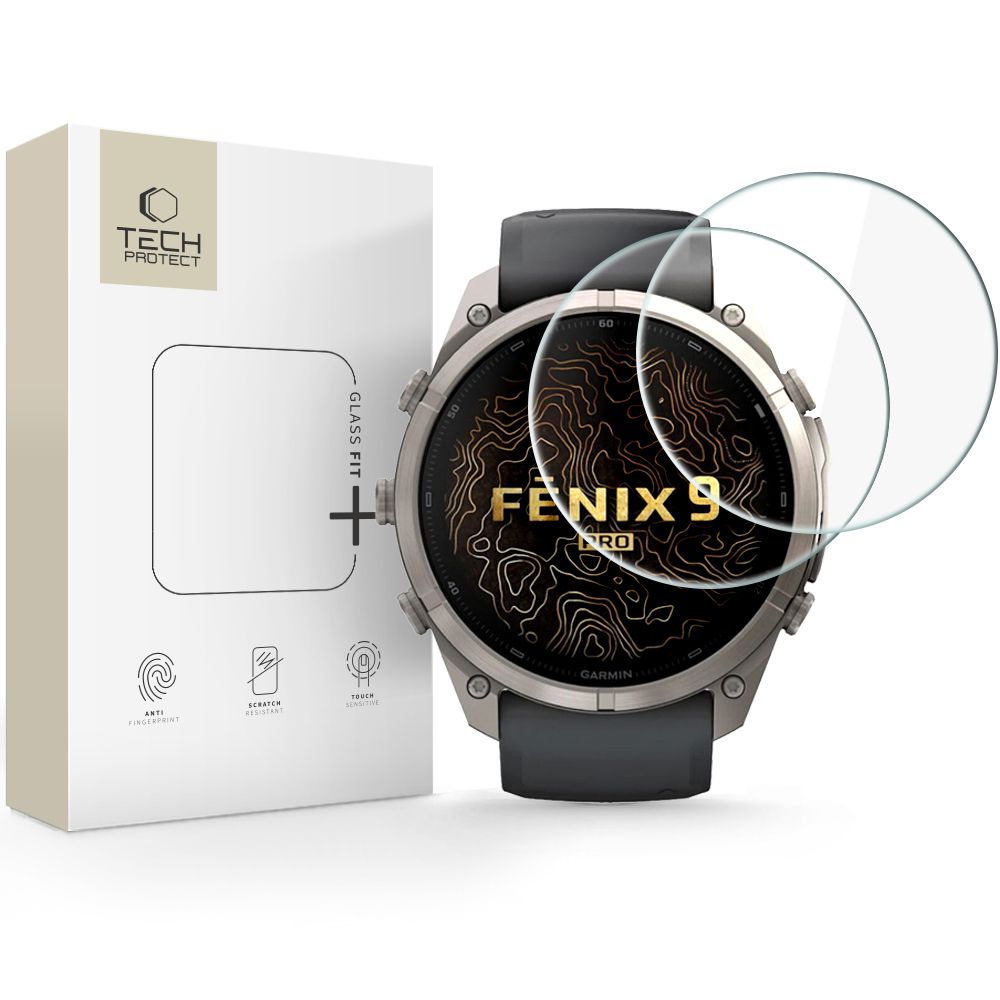 Tech-Protect Glass Fit+ 2-pack härdat glas till Garmin Fenix 9 Pro 51 mm