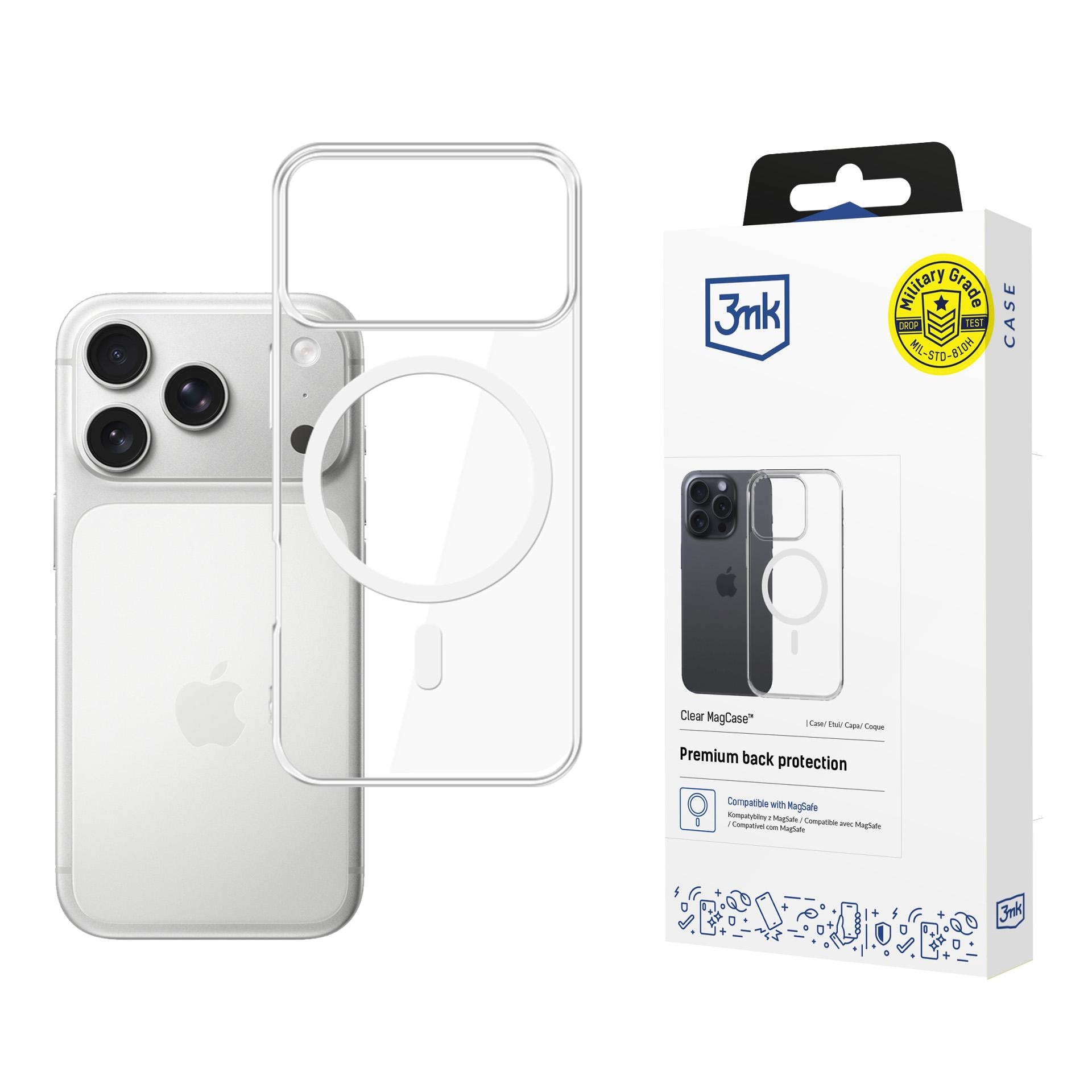 3mk Clear MagCase för Apple iPhone 17 Pro – genomskinligt